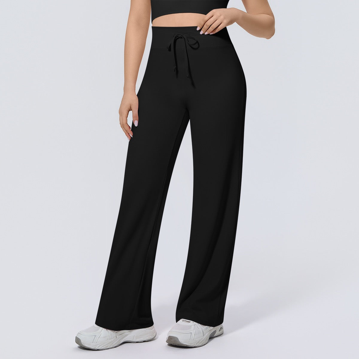 loose fit gym pants black