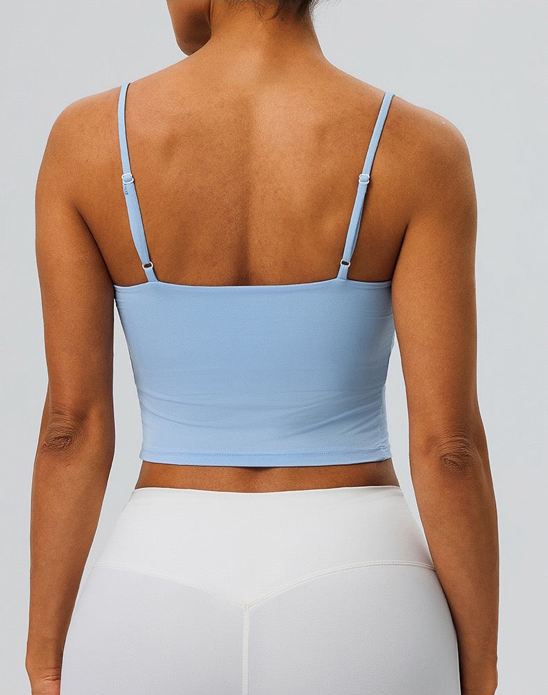 low impact gym camisole blue