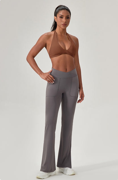 low impact workout bra brown