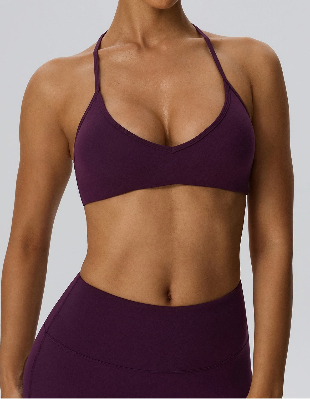 low impact workout bra purple
