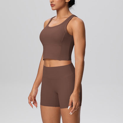 brown matching gym outfit for women