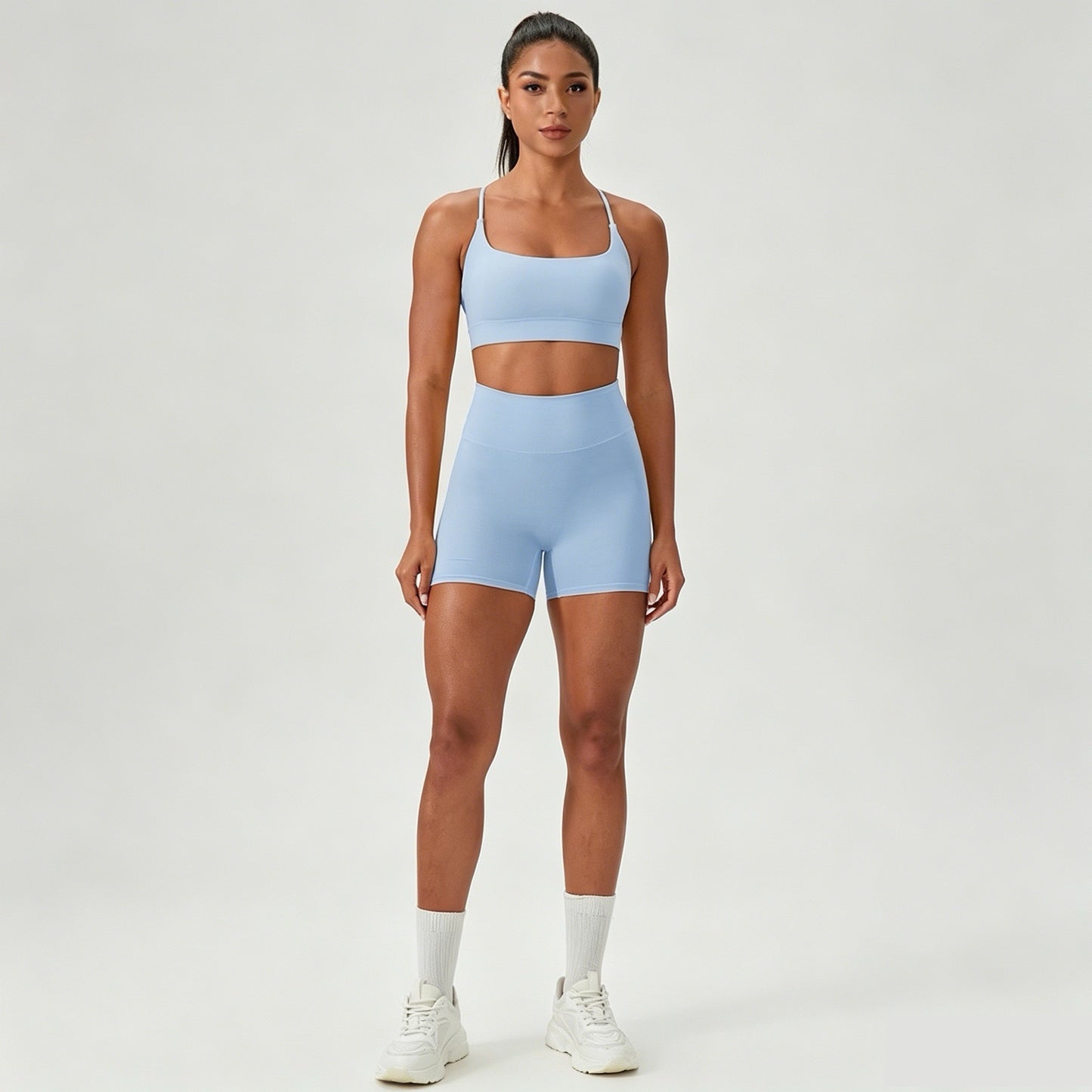 blue matching sportswear women