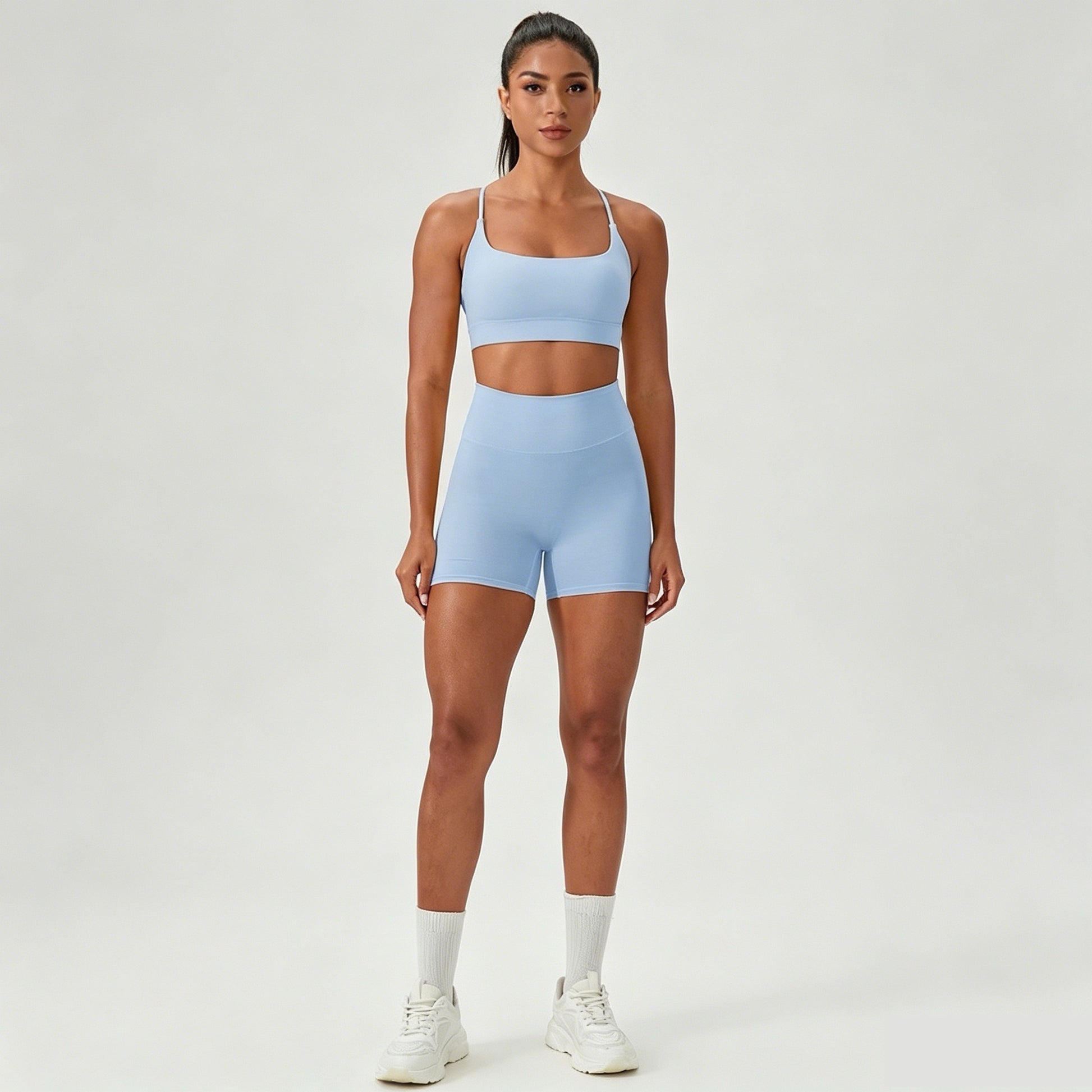 blue matching sportswear women