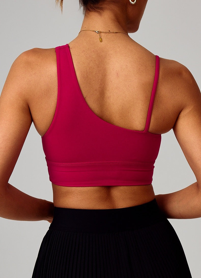 modern athleisure sports bra in red