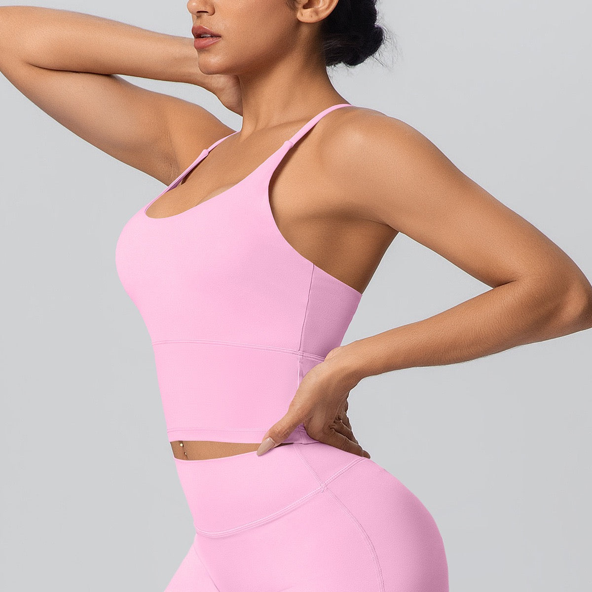 moisture-wicking sports bra pink