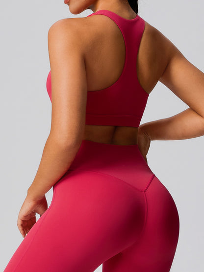 moisture-wicking workout top in red
