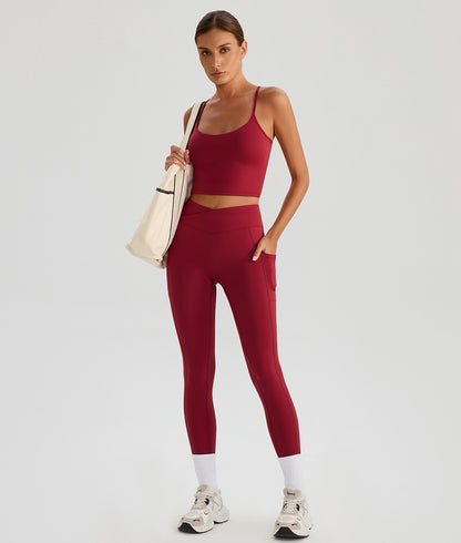 red workout set for running and gym