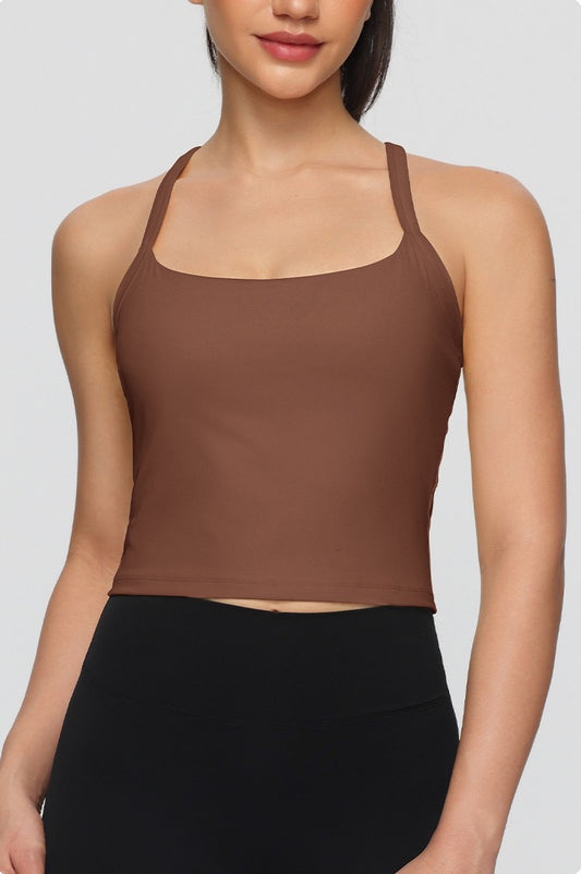 neutral color yoga tank top