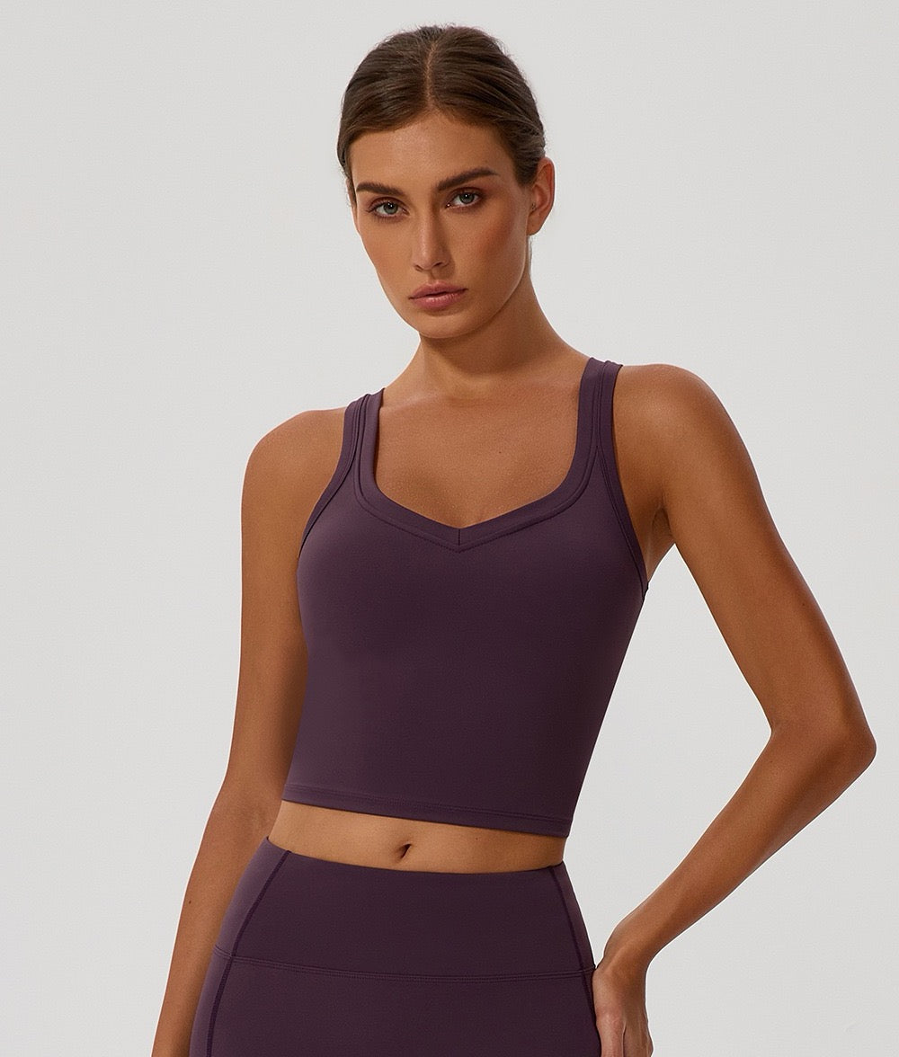 no-dig strap sports bra purple