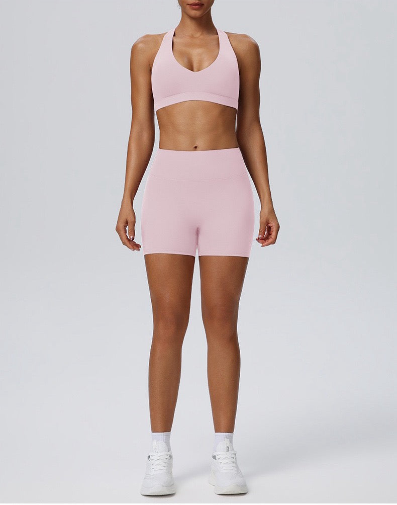 no roll workout shorts pink