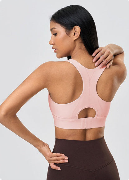 no shift padded sports bra pink