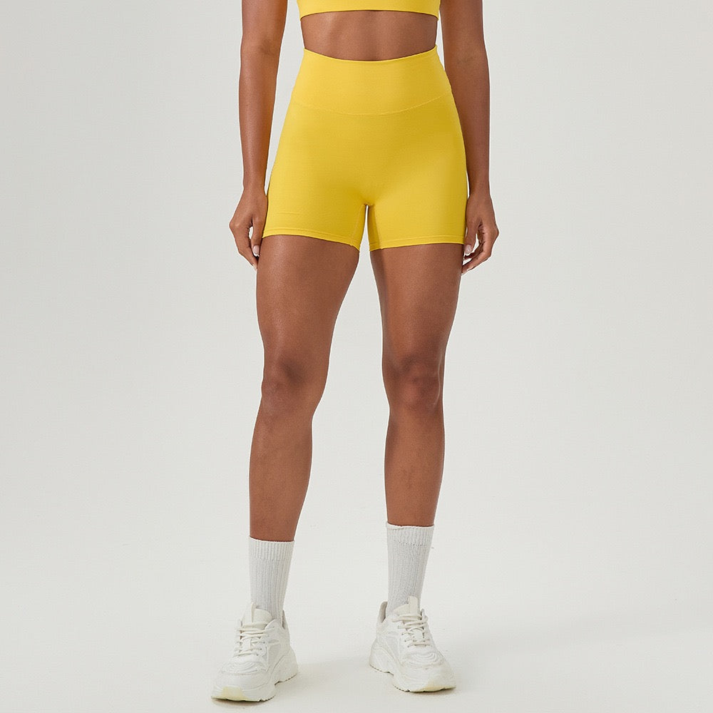 no slip workout shorts yellow color