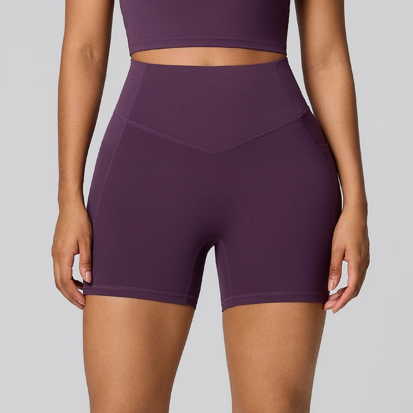 purple no slip workout shorts