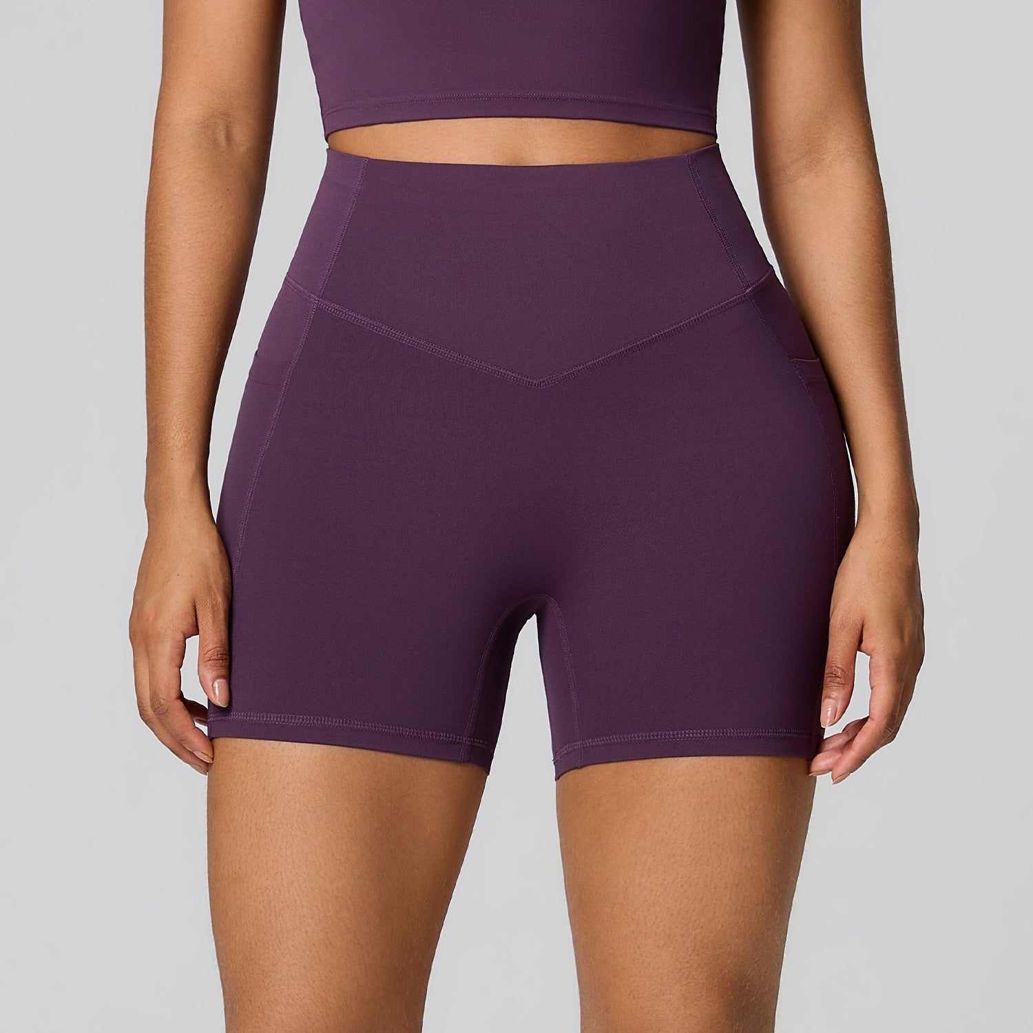 purple no slip workout shorts