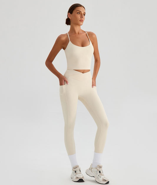 non-slip waistband yoga pants with pockets