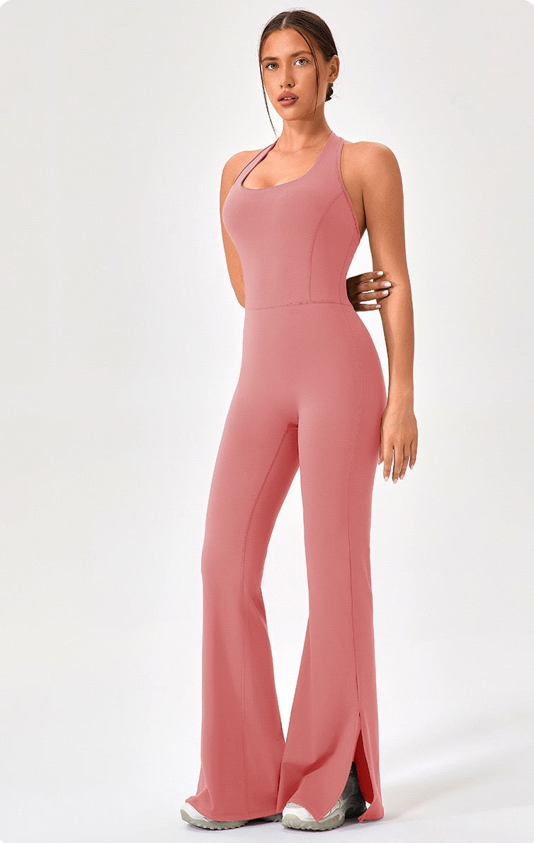one piece workout outfit pink
