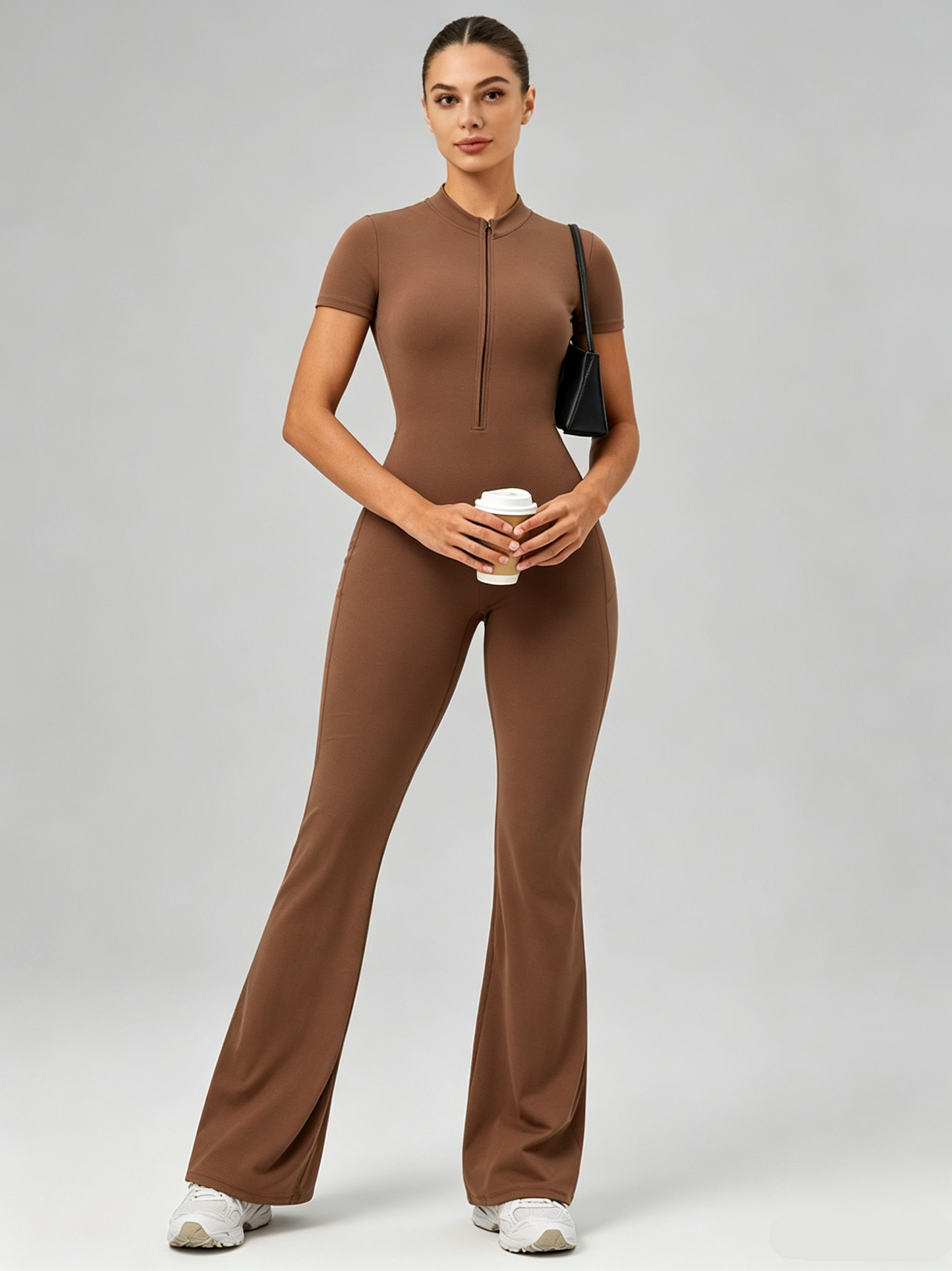 one piece yoga flared suit