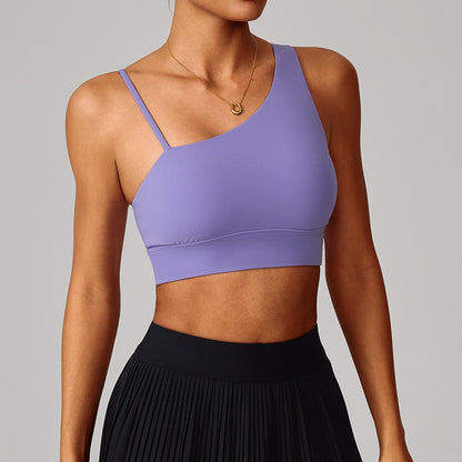 one shoulder sports bra yoga