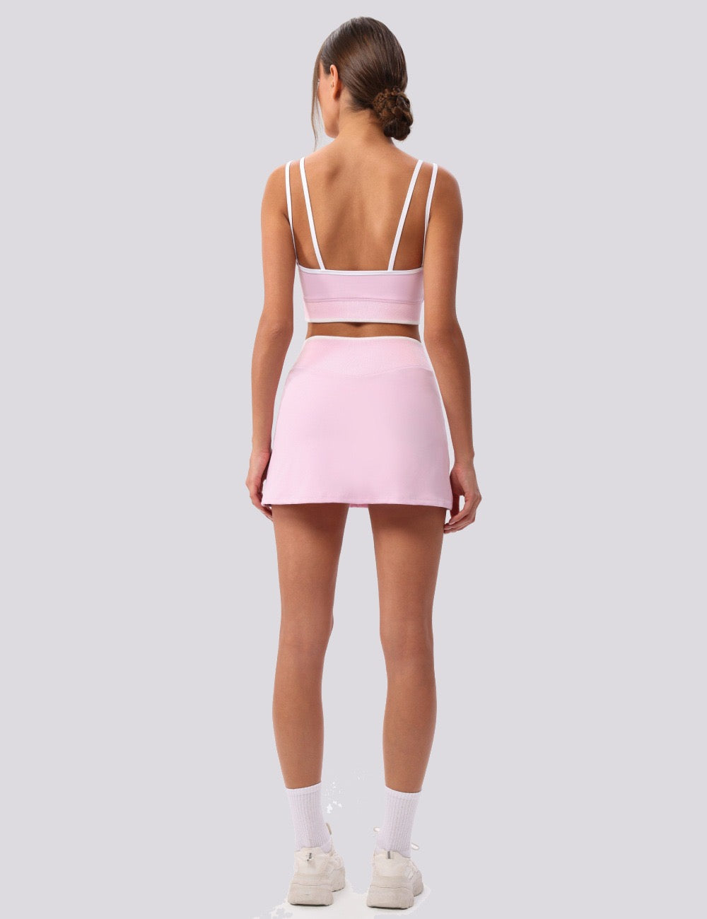open back workout top pink