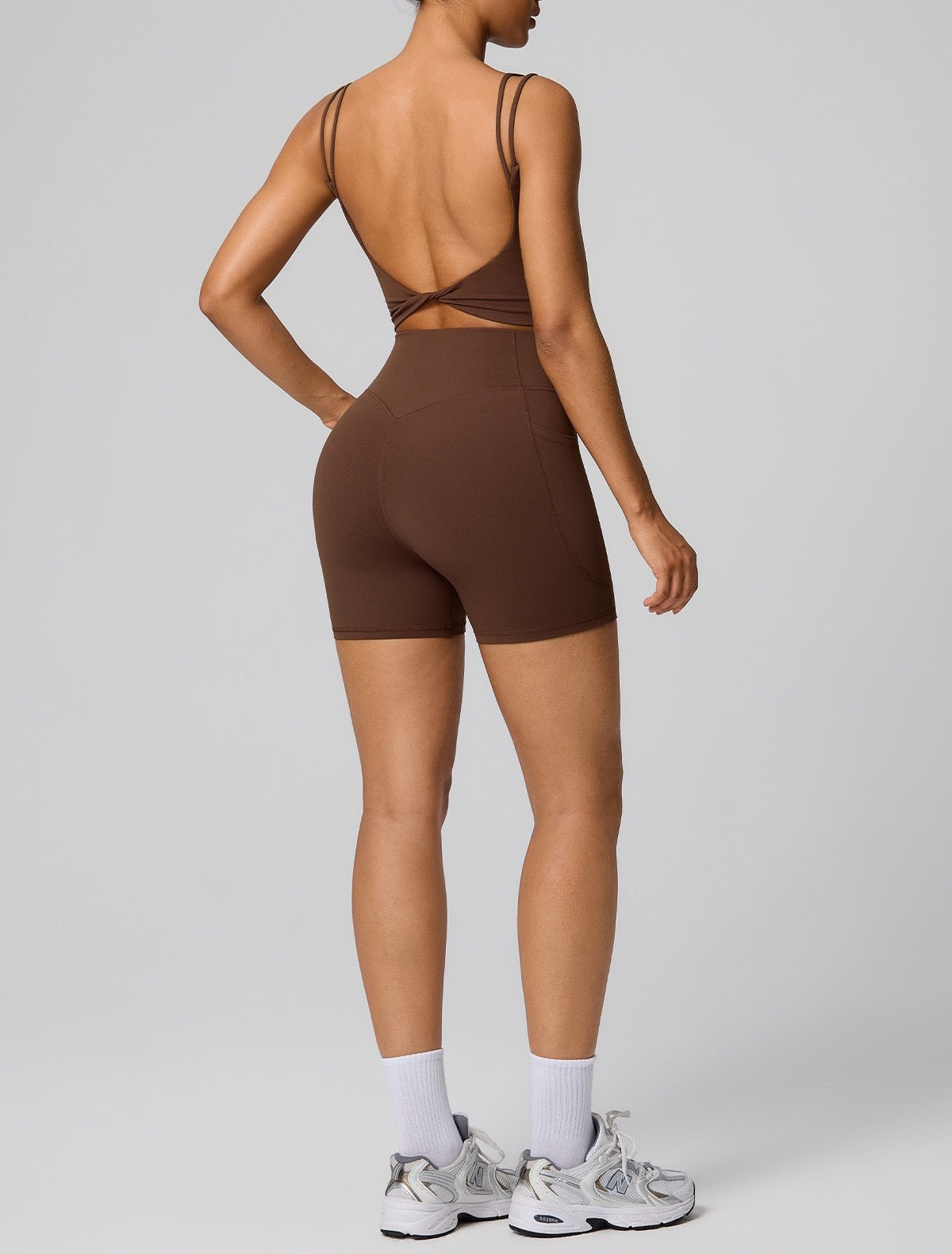 brown yoga and pilates top