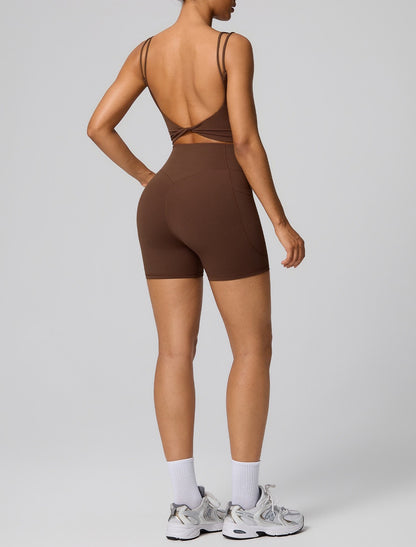 brown yoga and pilates top