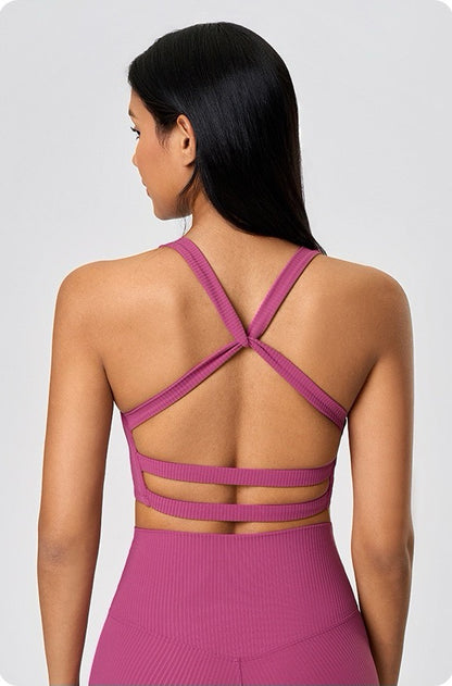 open back yoga bra