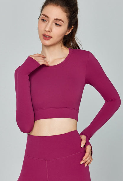 red yoga tops for women long sleeve