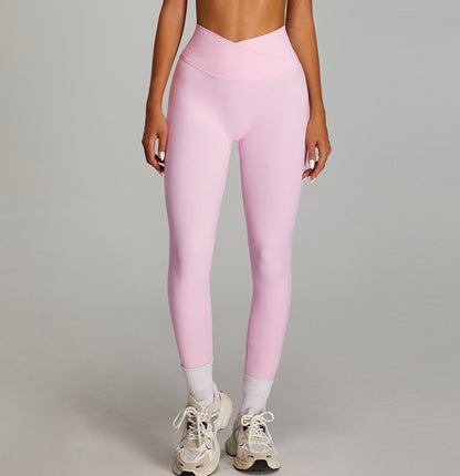 pastel pink yoga leggings