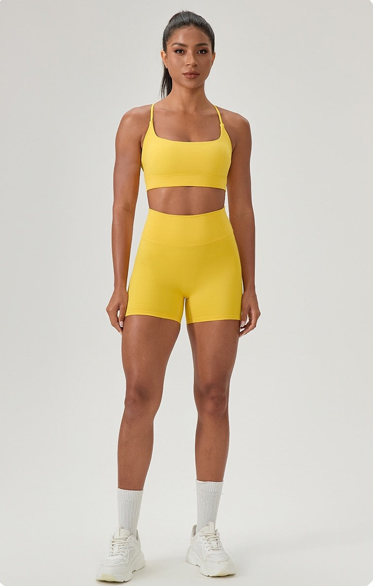 pilates bra top yellow color