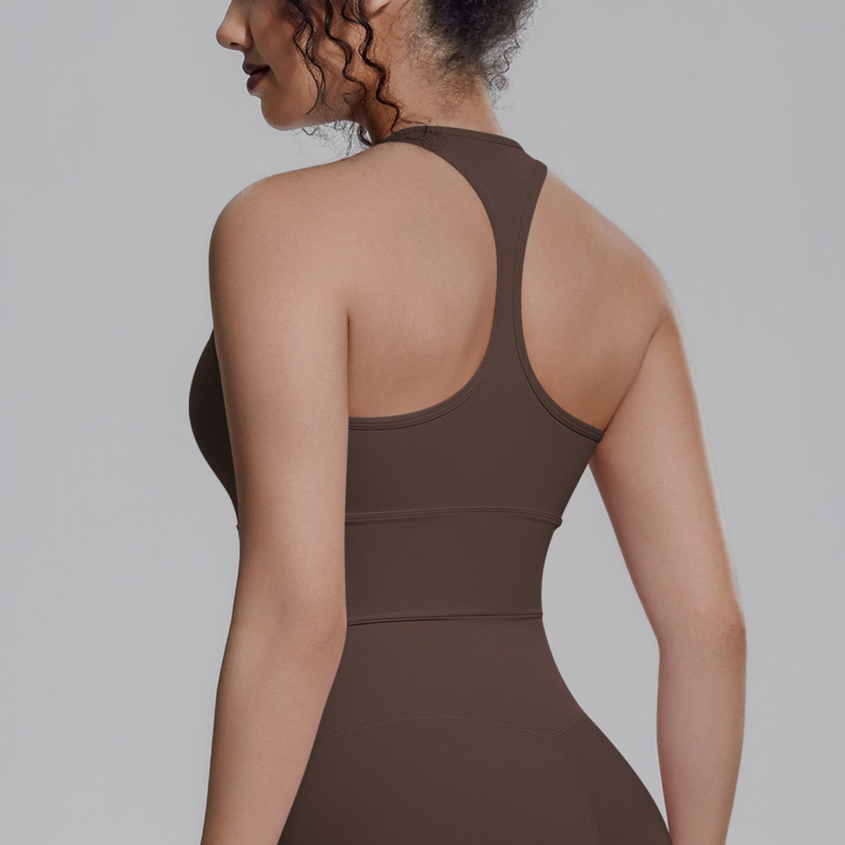 pilates brown crop top women