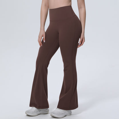 brown flare pants high waist