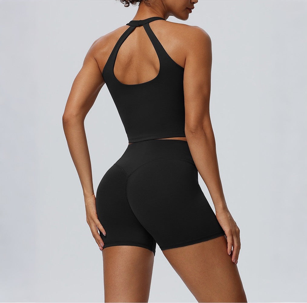 womens pilates outfit set black