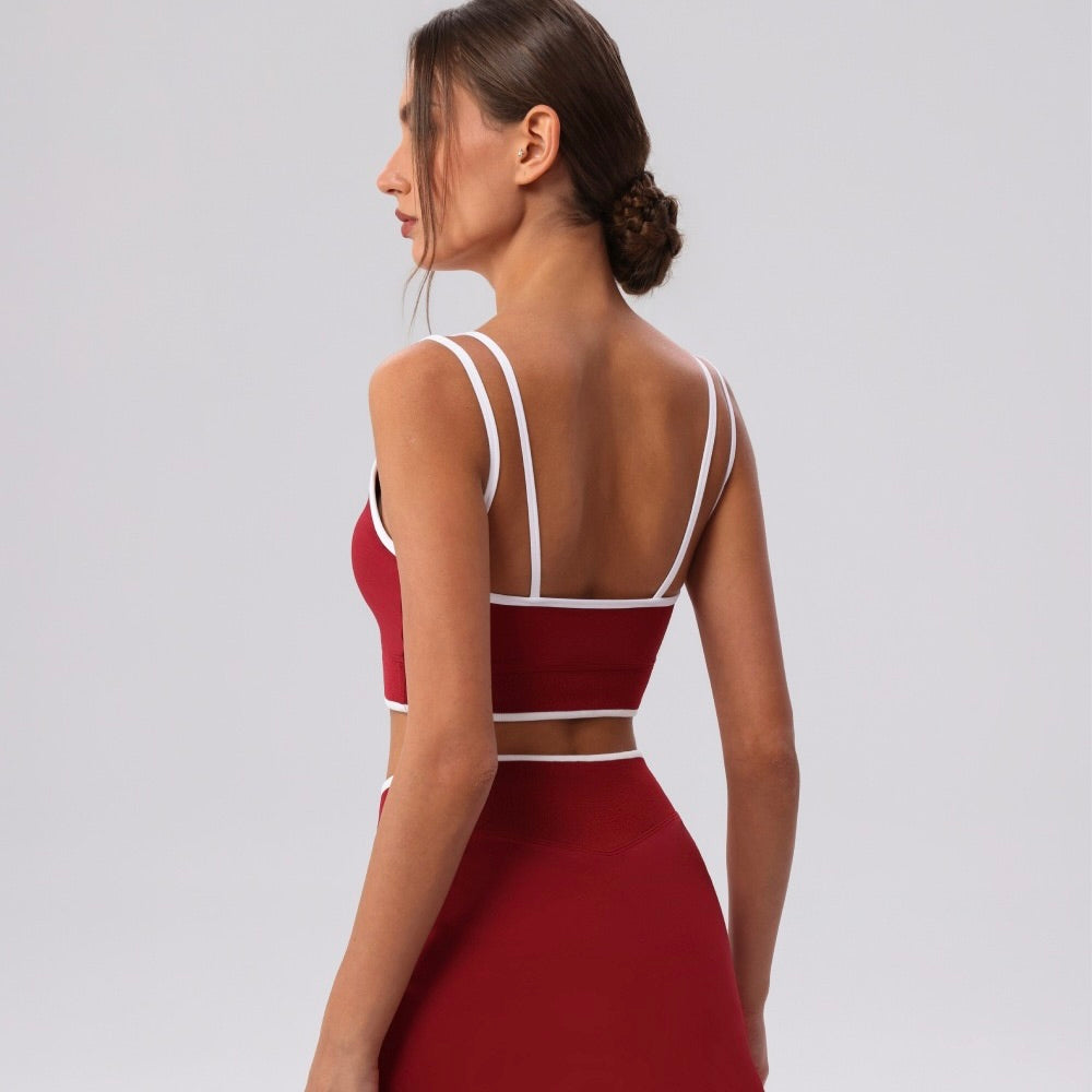 pilates studio bra red
