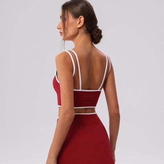 pilates studio bra red