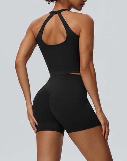 black pilates workout outfit set women