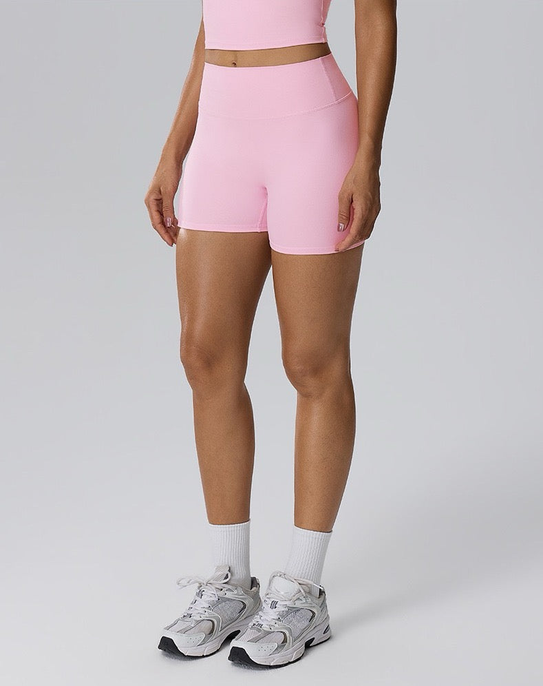 pink biker shorts women