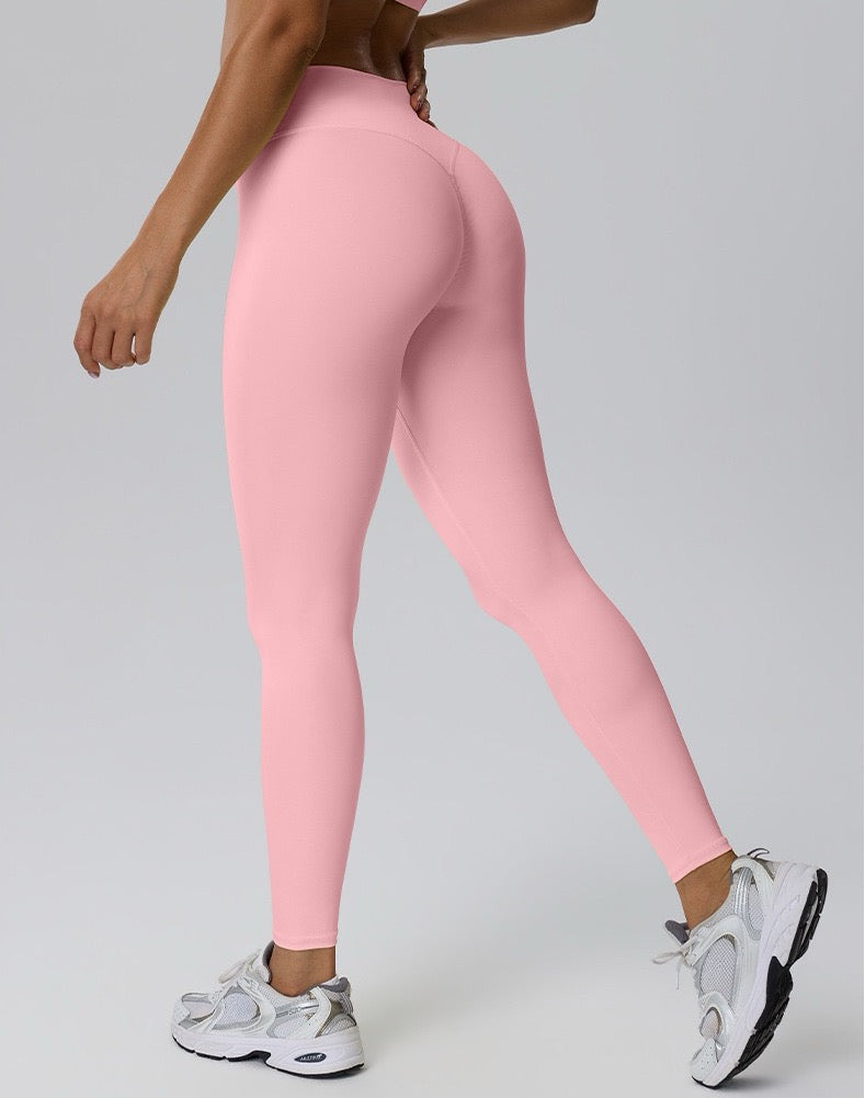 pink high waisted sculpting leggings