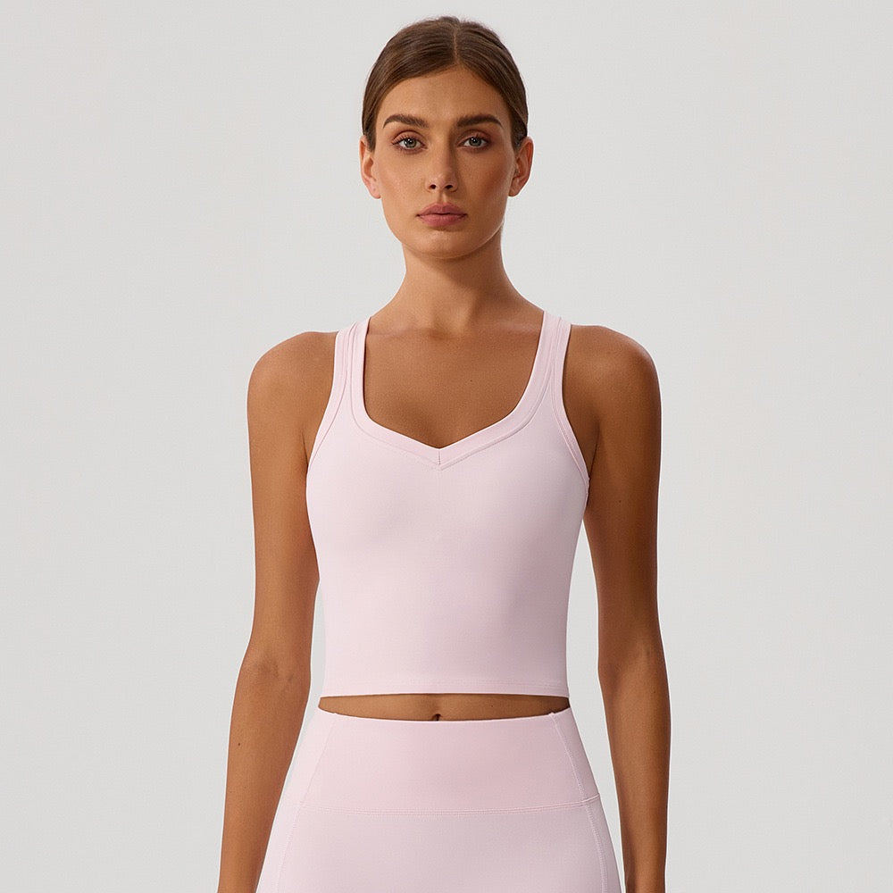 pink racerback sports bra