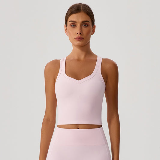 pink racerback sports bra