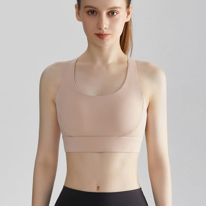 pink sports bra with racerback