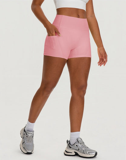 pink workout shorts with pockets for women