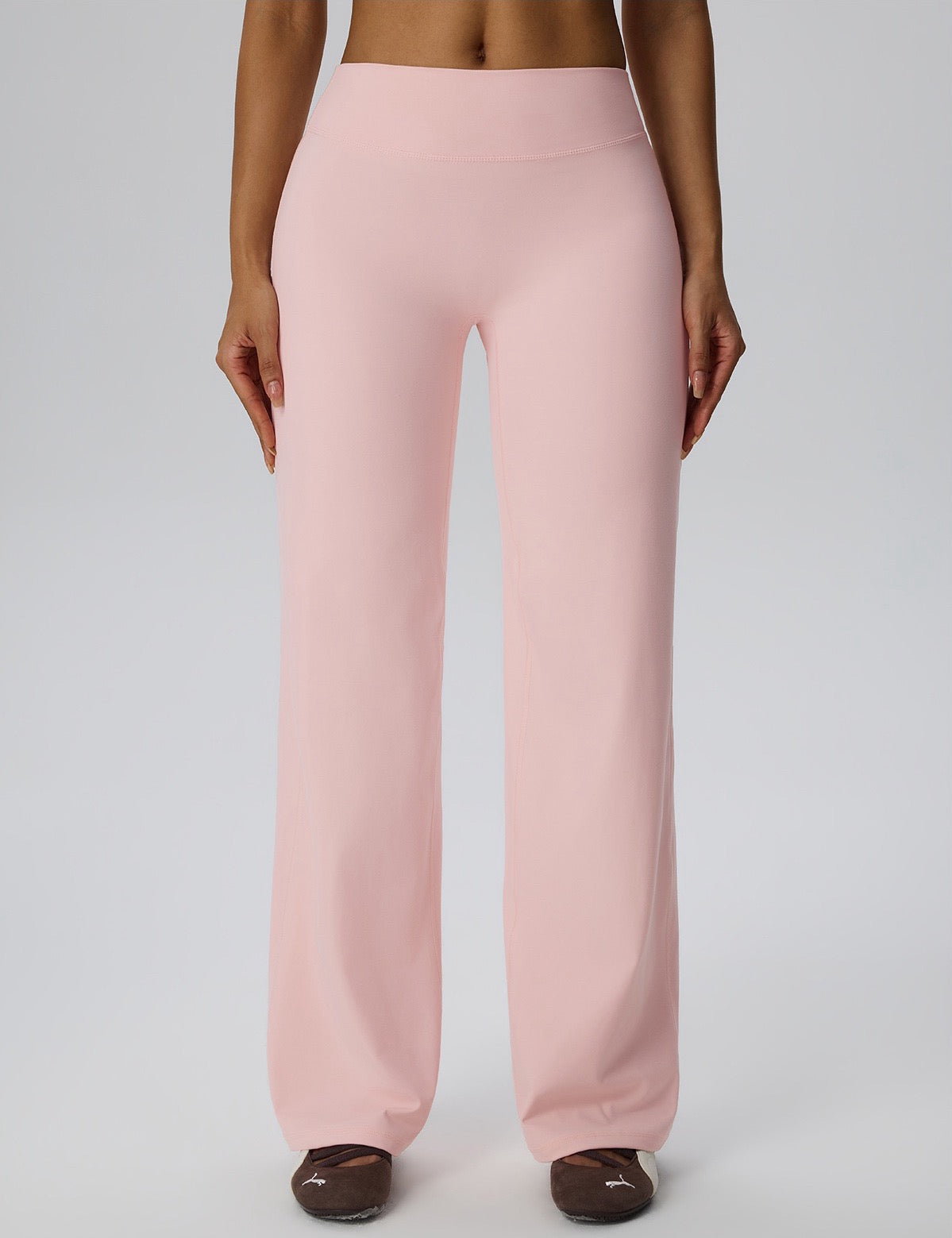 pink workout straight leg pants