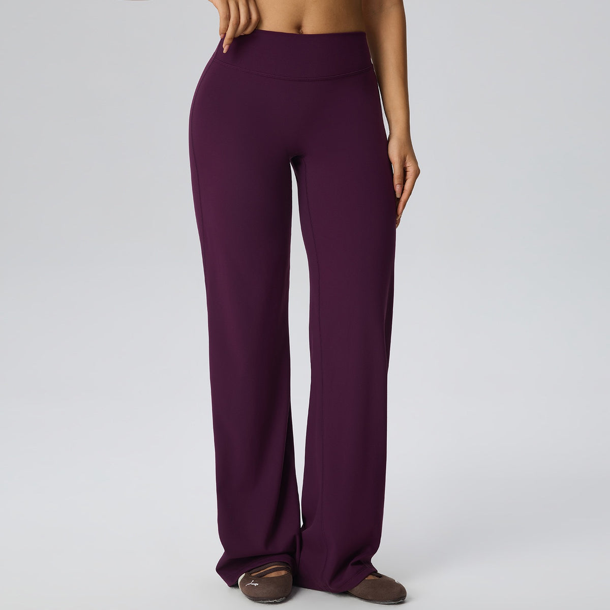 plum purple straight yoga pants