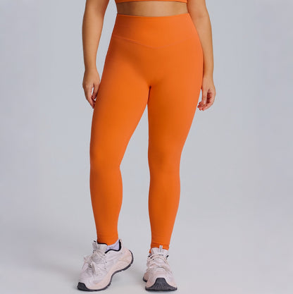 plus size seamless leggings orange colour
