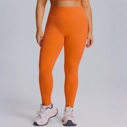 plus size seamless leggings orange colour