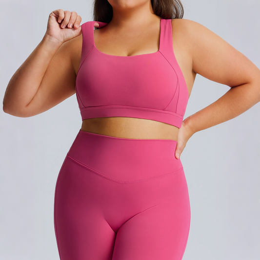 pink plus size sports bra for everyday active use