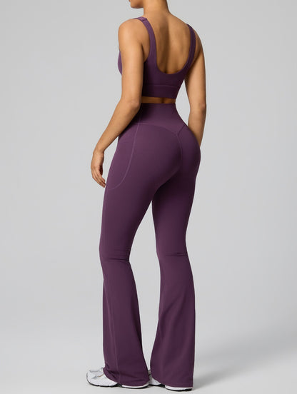 purple pocket yoga pants women