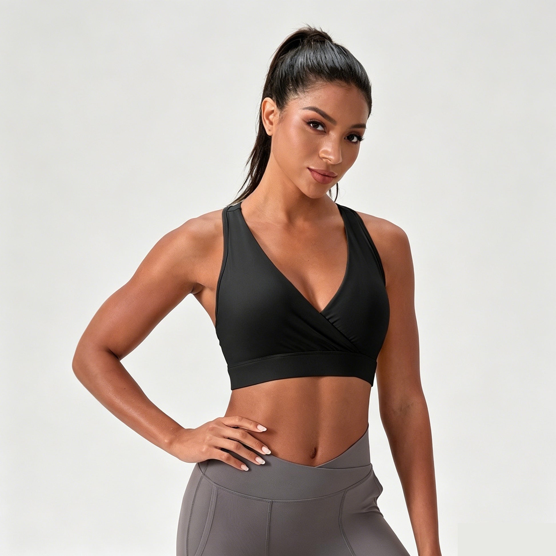 black workout bra for women