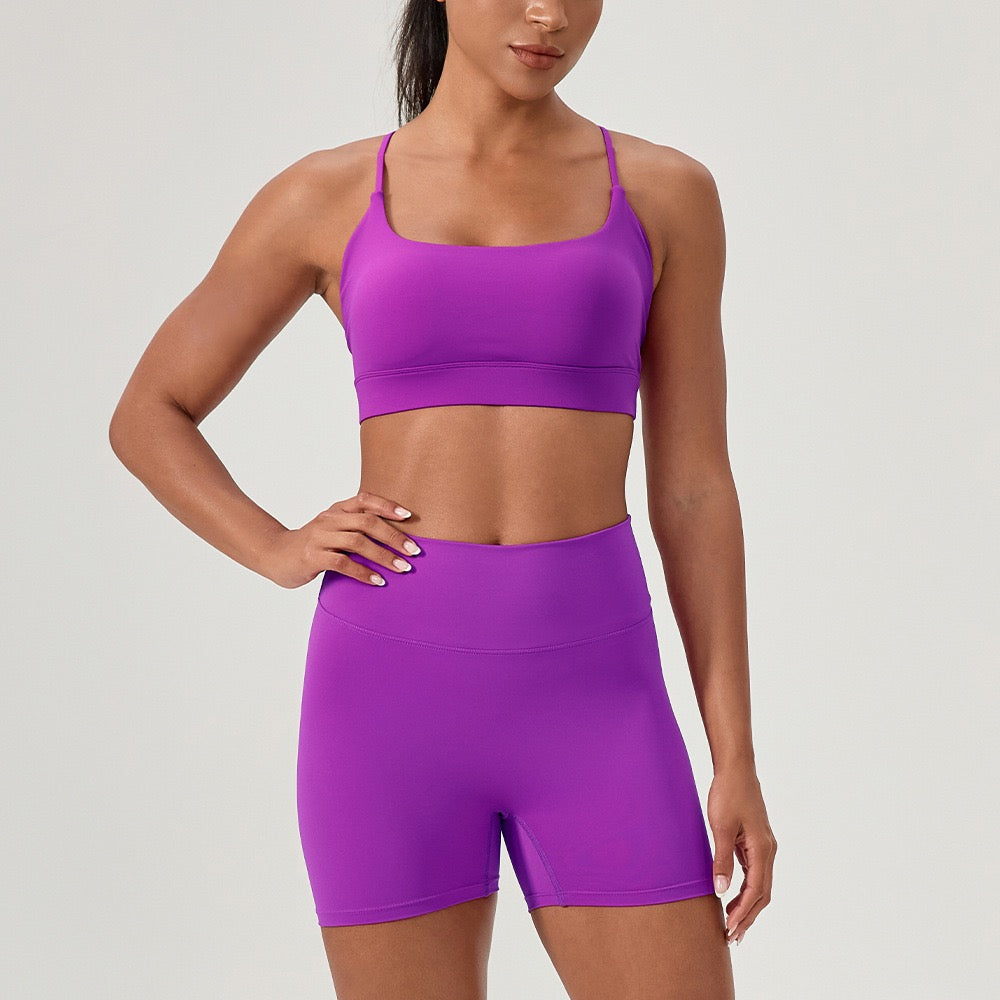 womens purple activewear set