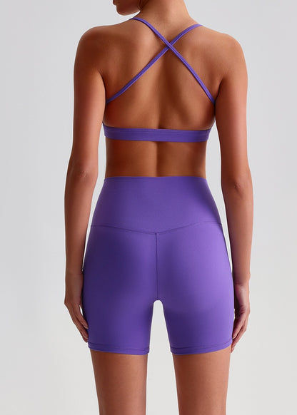 purple workout shorts